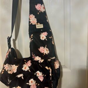Black Floral Pet/Dog Carrier Women's Crossbody Bag.